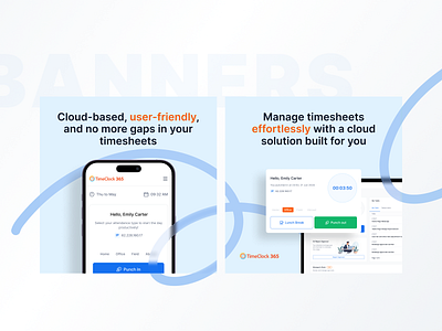 Banner Design for TimeClock 365 branding design ui ux web design