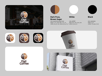 Owl Coffee Logo branding business coffee coffee shop logo logos mockup modern owl simple