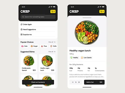 Food Delivery Mobile IOS App Design app crisp food food app food delivery graphic design ios minimal mobile ui ux