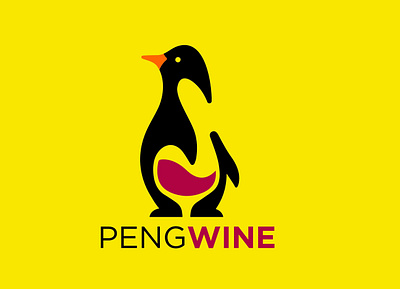 Peng Wine Logo Design branding design graphic design illustration logo typography ui ux vector