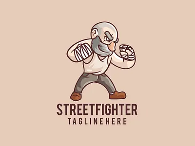 StreetFighter beard cartoon character design fighter graphic graphic design illustration logo street vector