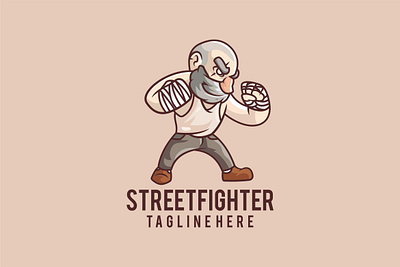 StreetFighter beard cartoon character design fighter graphic graphic design illustration logo street vector