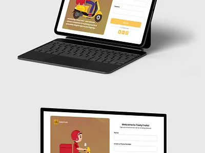 TastyTrails- Sign Up Page delivery ui design figma food ui minimalist design registration sign up sign up page ui uiux web design
