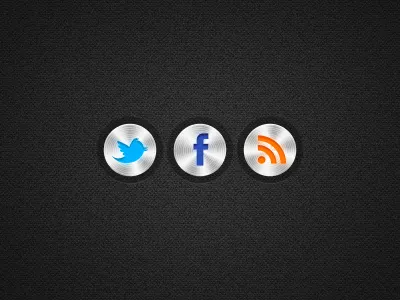 Push Metal Social Icons button icons metal