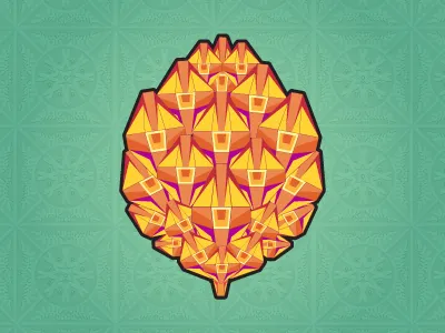 Pineal color geometric illustration mechanical pine vector
