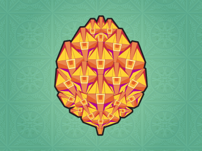 Pineal color geometric illustration mechanical pine vector