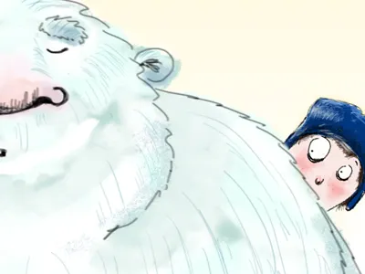 Mr. Bigfoot big blue boy cold digital fur green illustration sleep yeti