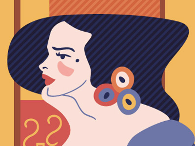 Judith II illustration klimt profile vector woman