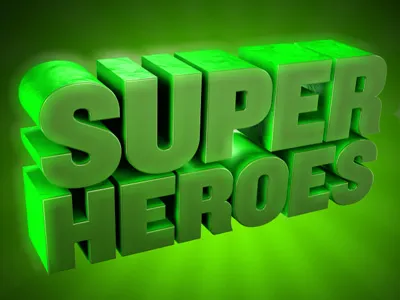 Super Heroes 3d board glow motion nickelodeon type