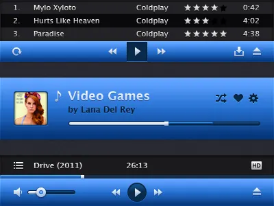 Players blue media music player video