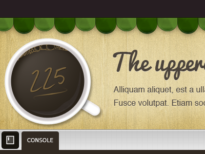 CoffeeScript UI awning cafe coffee coffeescript green script subtle texture ui wood