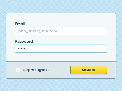 Signin blue field form input login pixelmator sign in