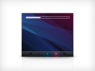 Pretty Little Media Player glossy buttons interface media player mini media player minimal pretty small icons ui