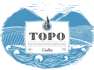 Vodka Label label linocut packaging vodka