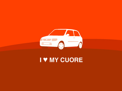 I ♥ MY CUORE car cuore icon vector