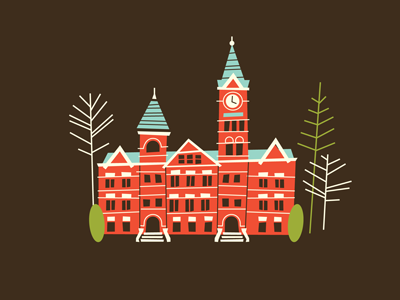 Old University design illustration school university vintage