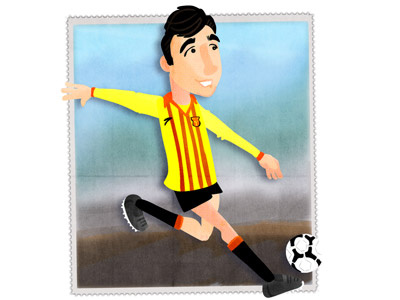 Hans. Futbol Vintage cartoon character drawing football futbol illustration soccer ue sant andreu vintage