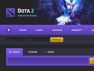 Redesigning Dota 2 Portal box button dota forms header login navigation search web website