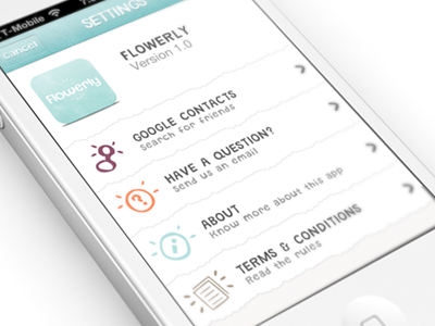 Iphone App Settings UI for Flowerly! app iphone settings ui