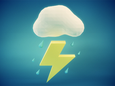 3D Bolt 3d bolt cloud flash lightning rain raindrops thunder