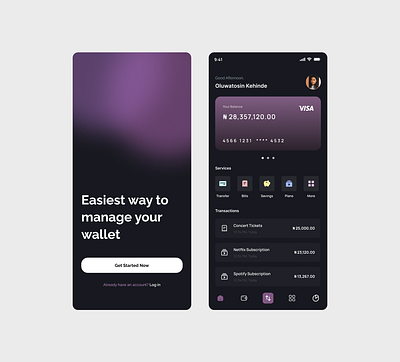 Wallet Management App color dashboard design figma finance logo mobile mobiledesign ui uidesign wallet walletmanagement