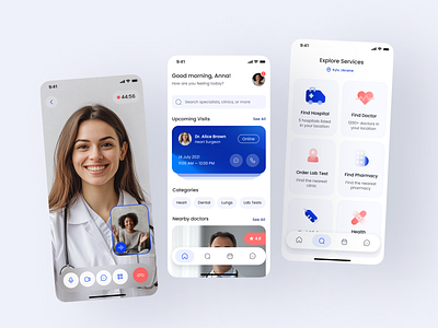 Mobile App Design for Healthcare Providers app branding clean design gradient healthcare inspiration minimal mobile product startup ui ux