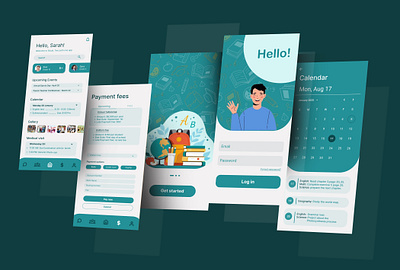 Mobile app design graphic design layout mobile app school app ui