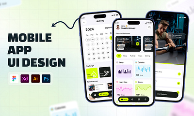 Fitness App - Mobile App UI Design app design fitness fitness app health app health track mobile app design mobile ui product design tracking app ui design