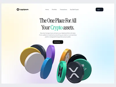 Crypto Wallet Hero Section crypto design ui ux