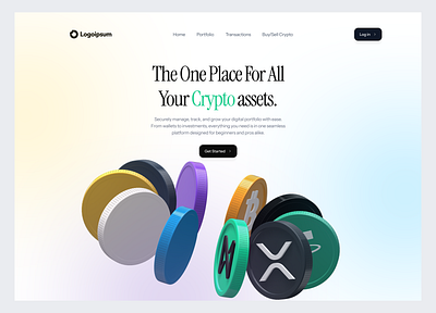 Crypto Wallet Hero Section crypto design ui ux