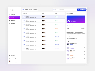 Task Manager artificial intelligence brand setup branding clean ui dashboard employees figma gradients graphic design light mode logo minimal motion graphics product design task manager ui ux web application