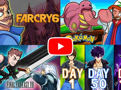 I will draw youtube cartoon thumbnails graphic design