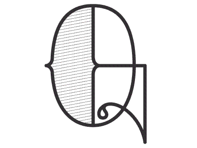 Q - Sketch & Vector animated drop cap gif lettering process q sketch vintage