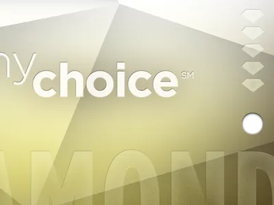 MyChoice rewards card concept bevel card casino gem