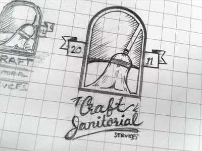 Craft Janitorial Service — A work in progress brainstorming hand writing ideas logo sketching