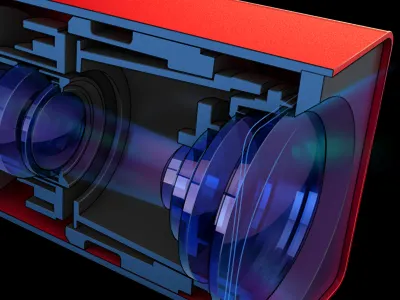 Lytro Light Field Camera 3d coaches loupe cutaway technical illustration