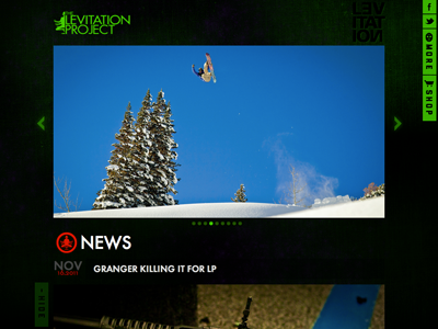 The Levitation Project blog clean css3 snowboarding texture web design web development