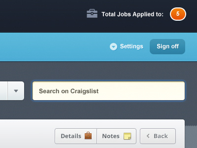 Job Applications Management ui design user interface