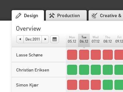 Timesheet System Design interface table tabs timesheet