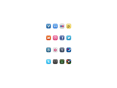 16px Socials 16px icons mini pixel social tiny