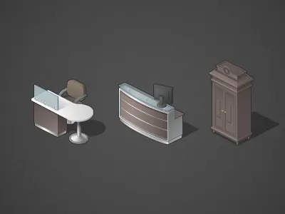 Furniture game icons table vector