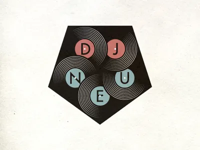 DJ Neu logo dj logo music pentagon records spin