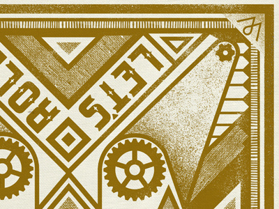 Bandana bandana bicycle bike brown gears lets roll symmetrical textile texture type vector