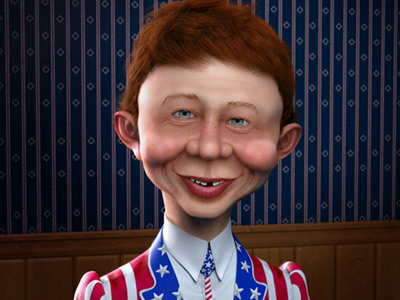 Alfred E. Neuman 3d alfred e. neuman cartoon character humanized mad magazine mascot maya zbrush