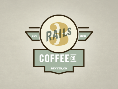 3 Rails Coffee Co. brandon makes brandonmakes coffee denver espresso identity logo mark shoppe train