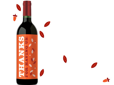 Thanksgiving wine wrap label