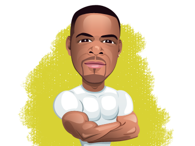 Javier bodybuilder bust character head illustration muscle