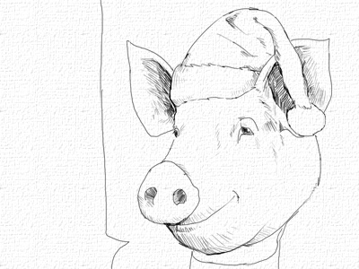 Christmas Piggy christmas illustration sketch