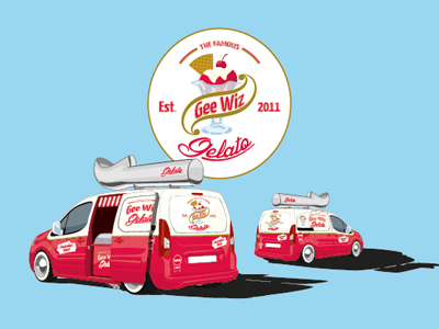 Gee Wiz Gelato gelato hot rod ice cream old school truck van