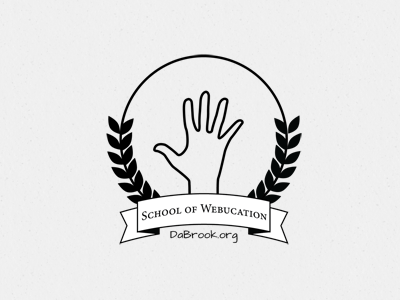 New Logo for DaBrook Webucation hand logo school university wreath